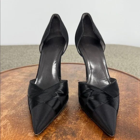 Vera Wang Stuart Weitzman Shoes Wm 7.5M Black Heels Evening Holiday D'Orsay - Picture 2 of 14